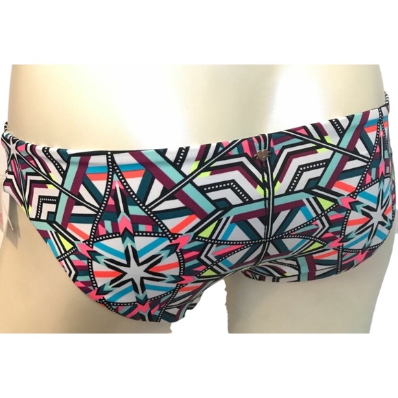 Victoria's Secret PINK Bright Abstract Geo Cheeky Hipster Swim Bottom S - Picture 2 of 2